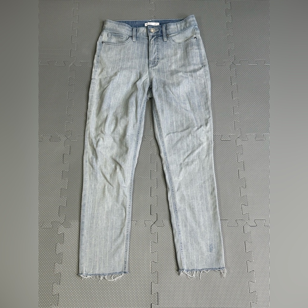 Lauren Conrad Jeans Size 6 High-Rise Striped Skinny Ankle Distressed